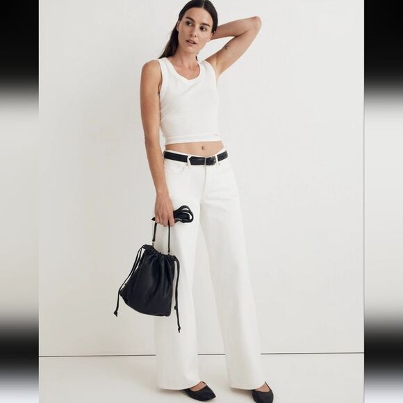 Madewell The Piazza Bucket Bag Black Leather Adustable Crossbody - Picture 15 of 15